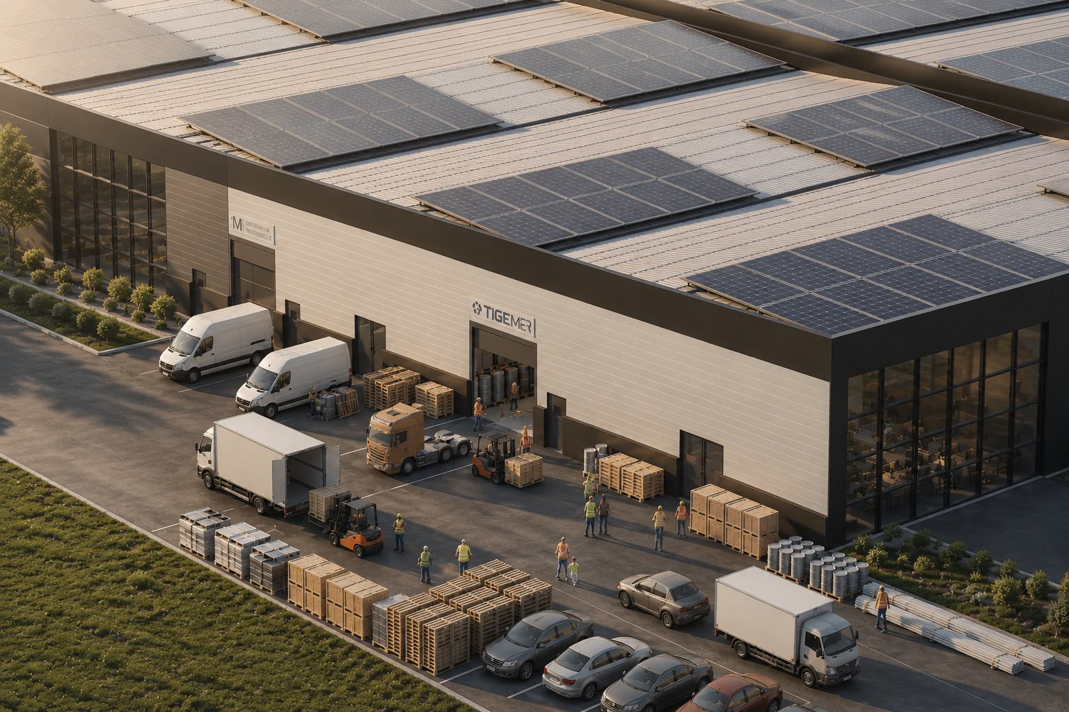 UZTİM factory buildings with solar roofs
